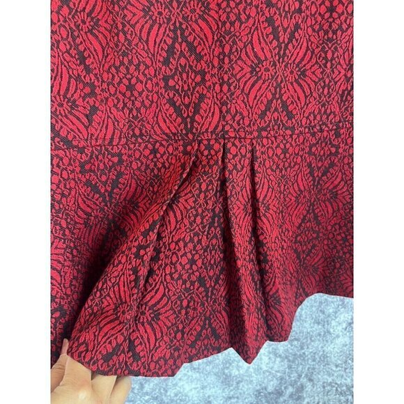 Coldwater Creek Jacket Women's W18 Red Jacquard Blazer Elegant Old Money Luxury - Picture 14 of 16